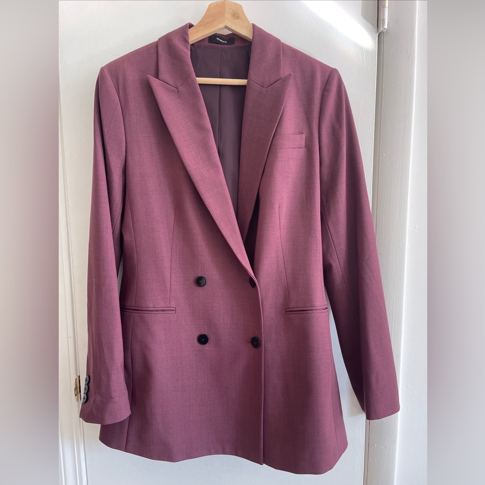 NEW Theory Purple Double Breasted Blazer Size 10